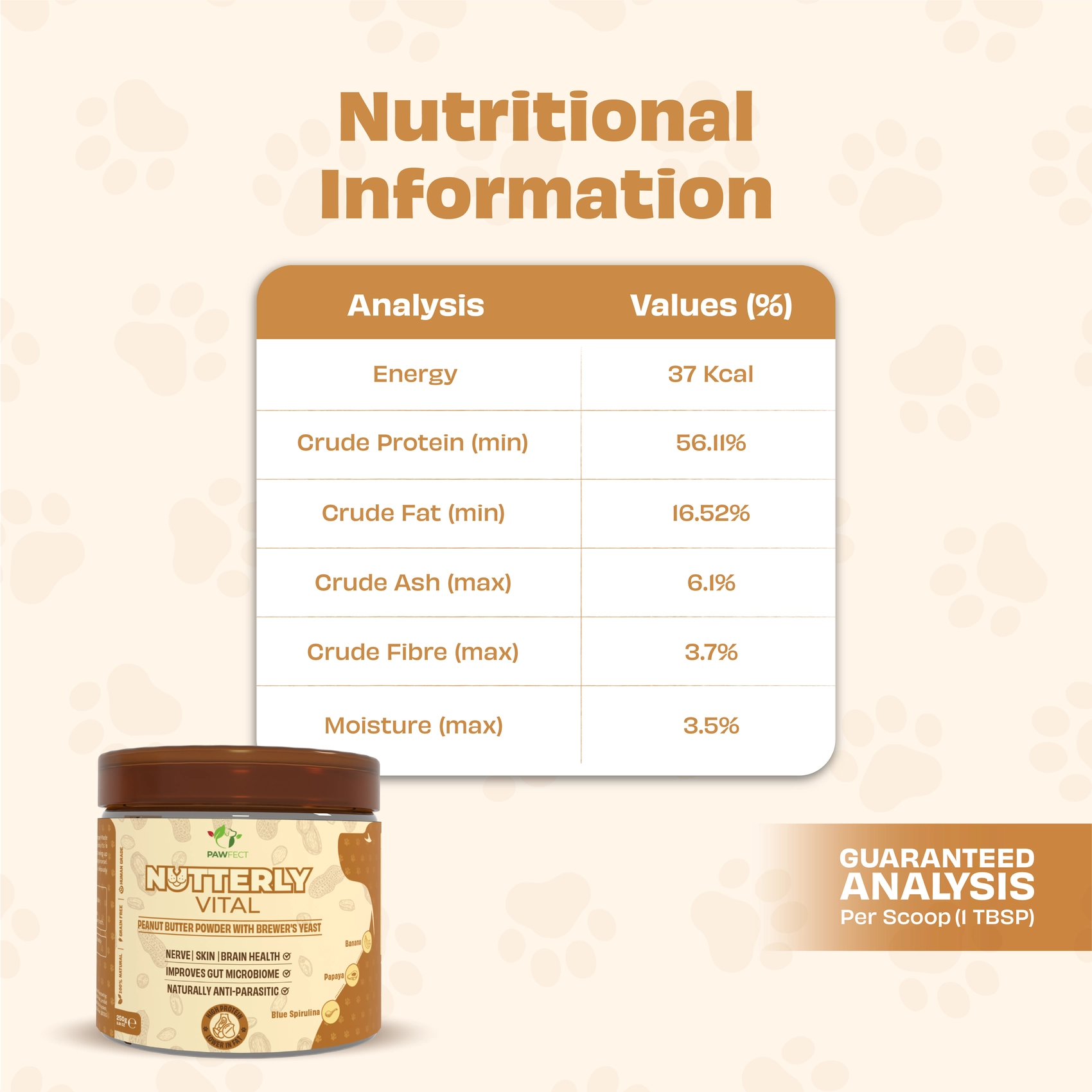 Pawfect Nutterly Vital Peanut Butter Powder - 250g - Image 3