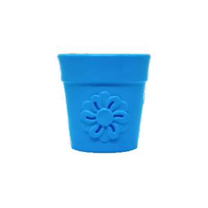 SodaPup Rubber Flower Pot – Slow Feeder & Enrichment Toy - Blue