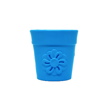 SodaPup Rubber Flower Pot – Slow Feeder & Enrichment Toy - Blue