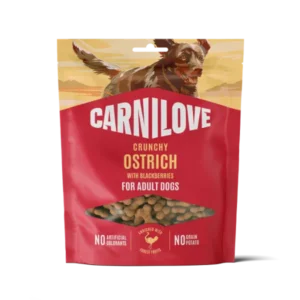 Ostrich with Blackberries Crunchy Dog Treats – 200g