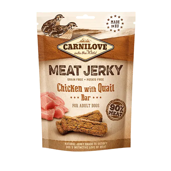 Carnilove Chicken with Quail bar Meat Jerky Dog Treat Grain-free - 100g